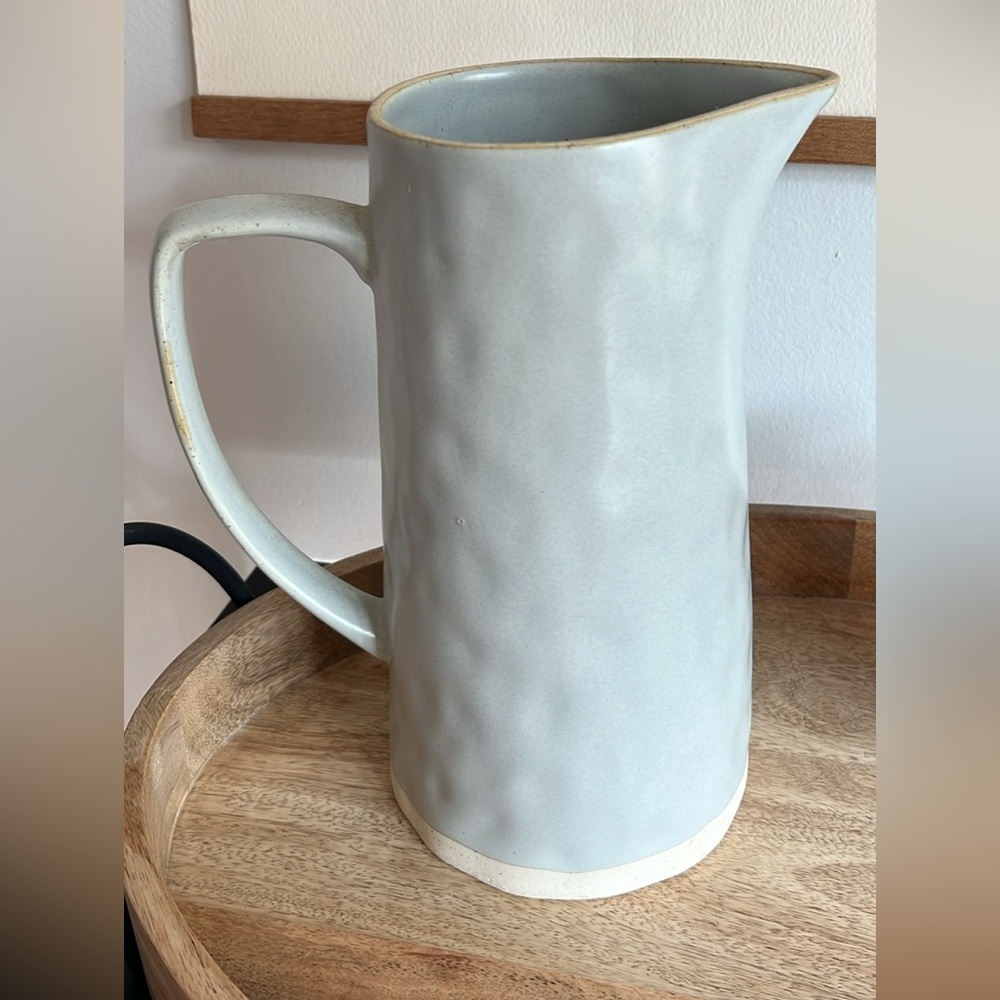 Light blue ceramic pitcher